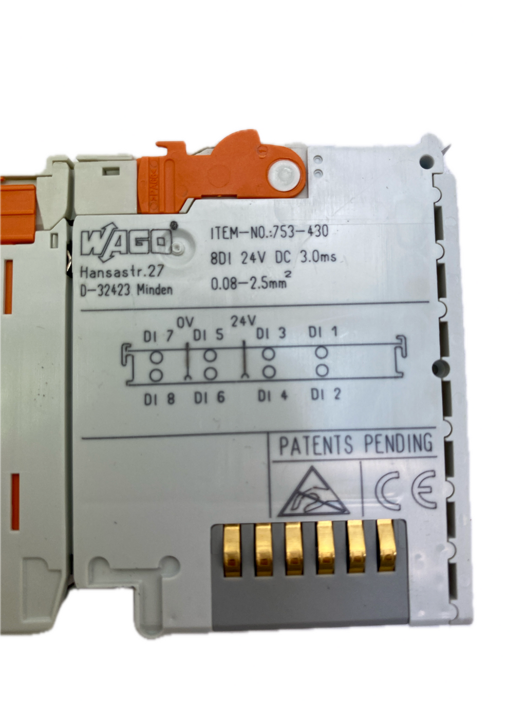 WAGO ITEM-NO.:753-430 8DI 24V DC 3.0ms. 0.08-2.5mm