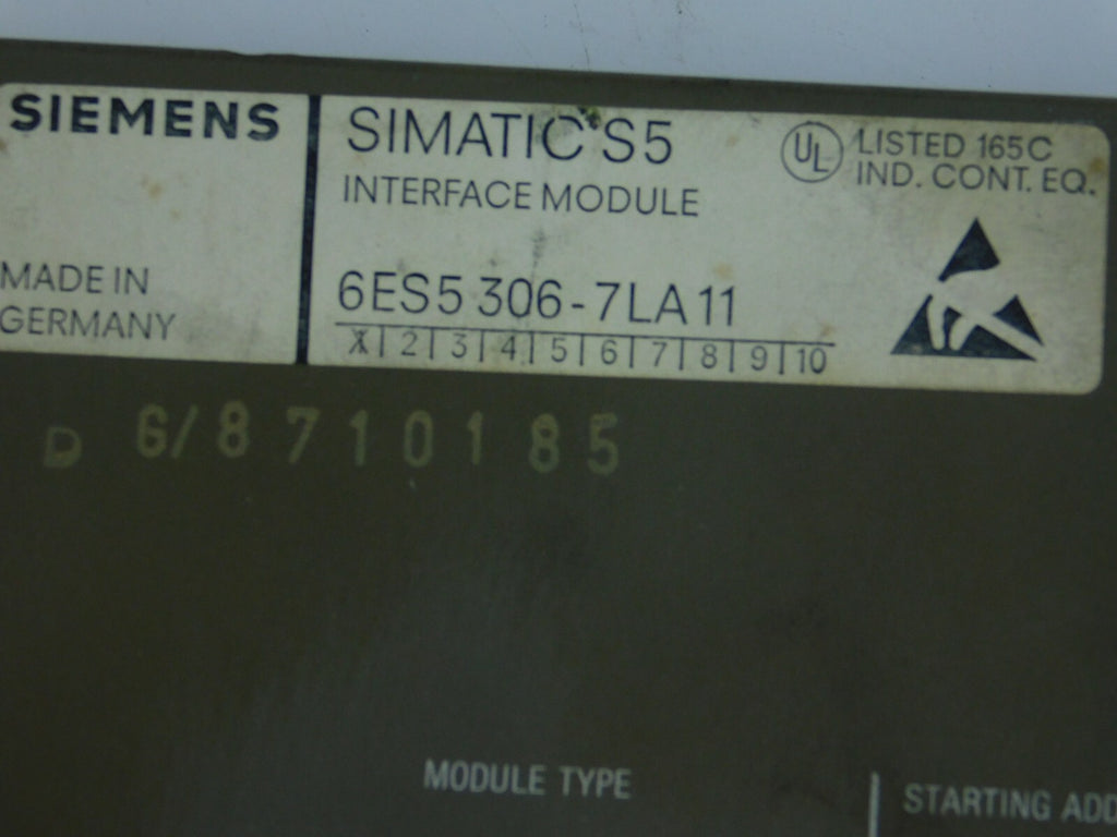 SIEMENS SIMATIC S5 6ES5 306-7LA11