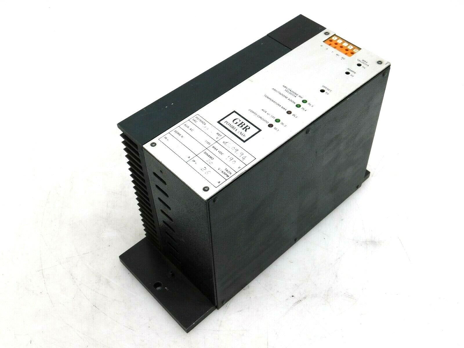 Elettromeccanica G.B.R. Pombia (NO) VAC 130V  AUX.AC 110V  MAX VDC 190V IP 26A