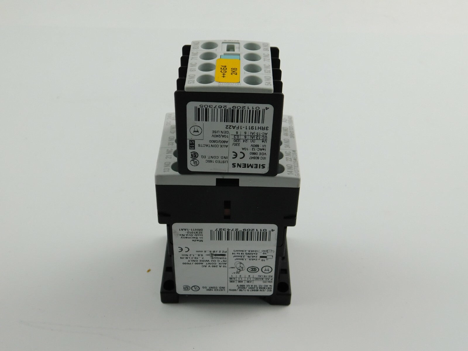 Siemens Hilfsschütz 3RH1131-1BB40 3RH1911-FA22 240 V ** 2 Stück **