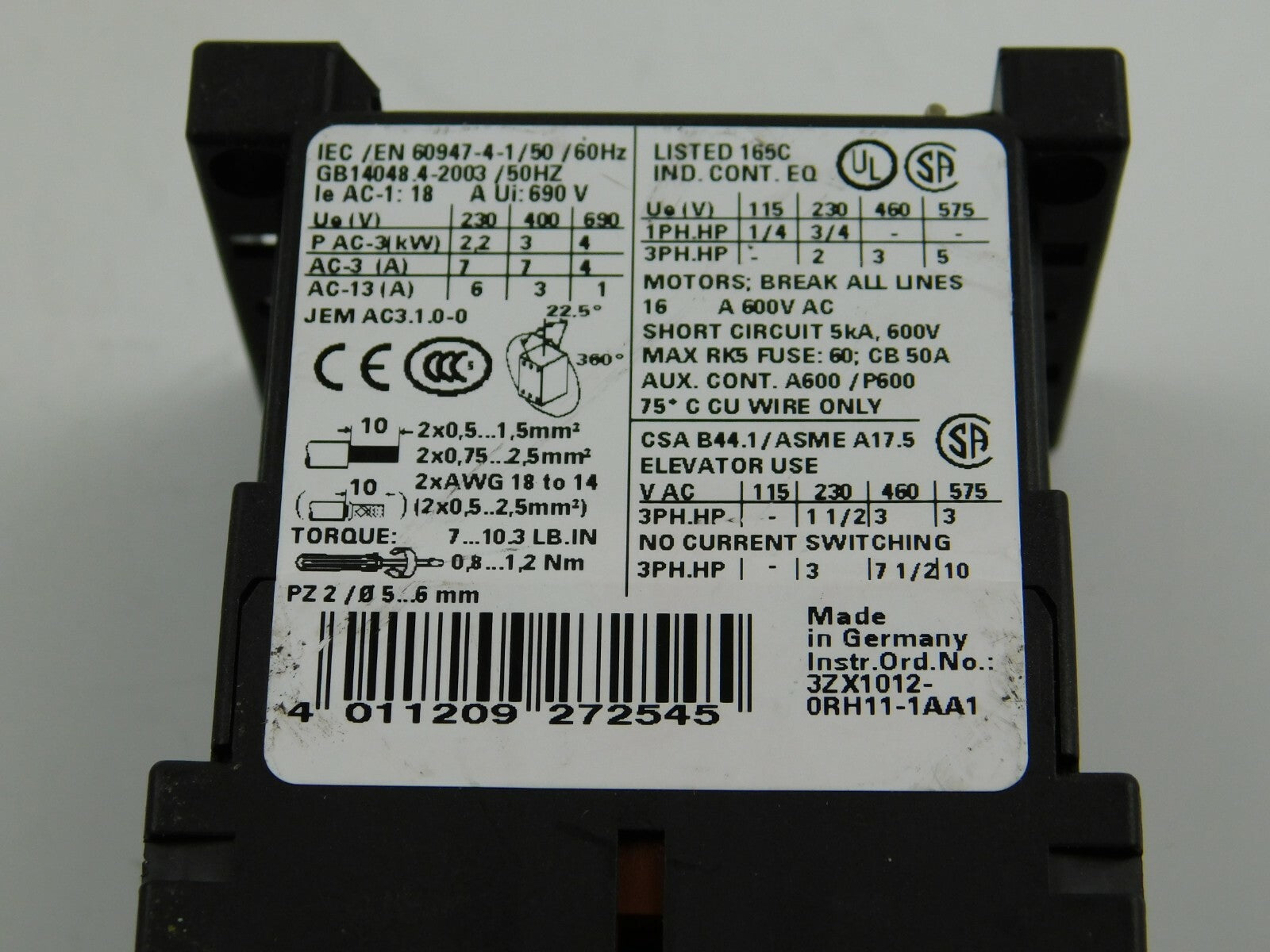 Siemens 3RT1015-1BB41 3RT1916-BB00