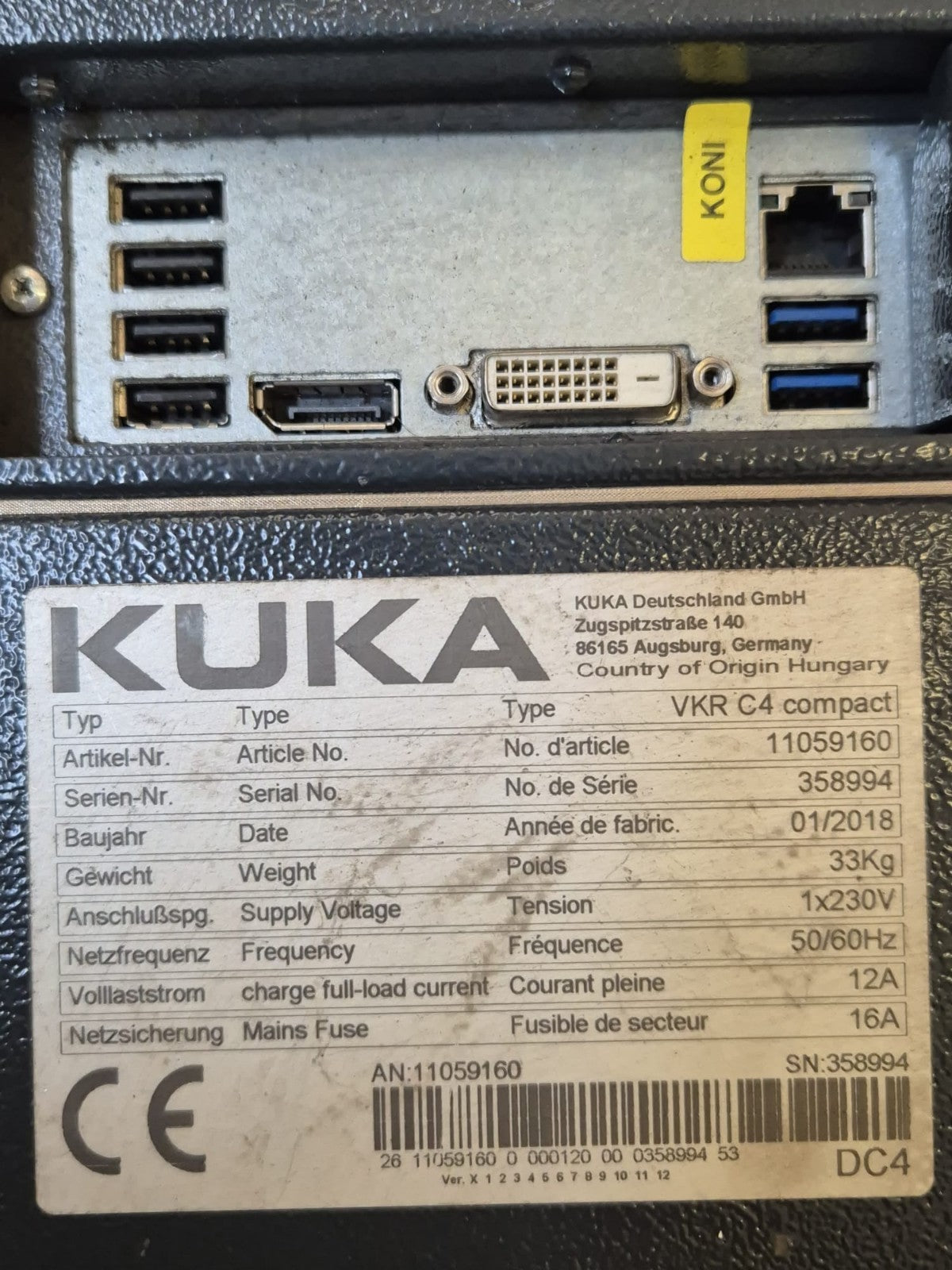 KUKA Roboter Komplett KR 10 R1100 sixx  VKR C4 compact Bedienpanel 00-216-801