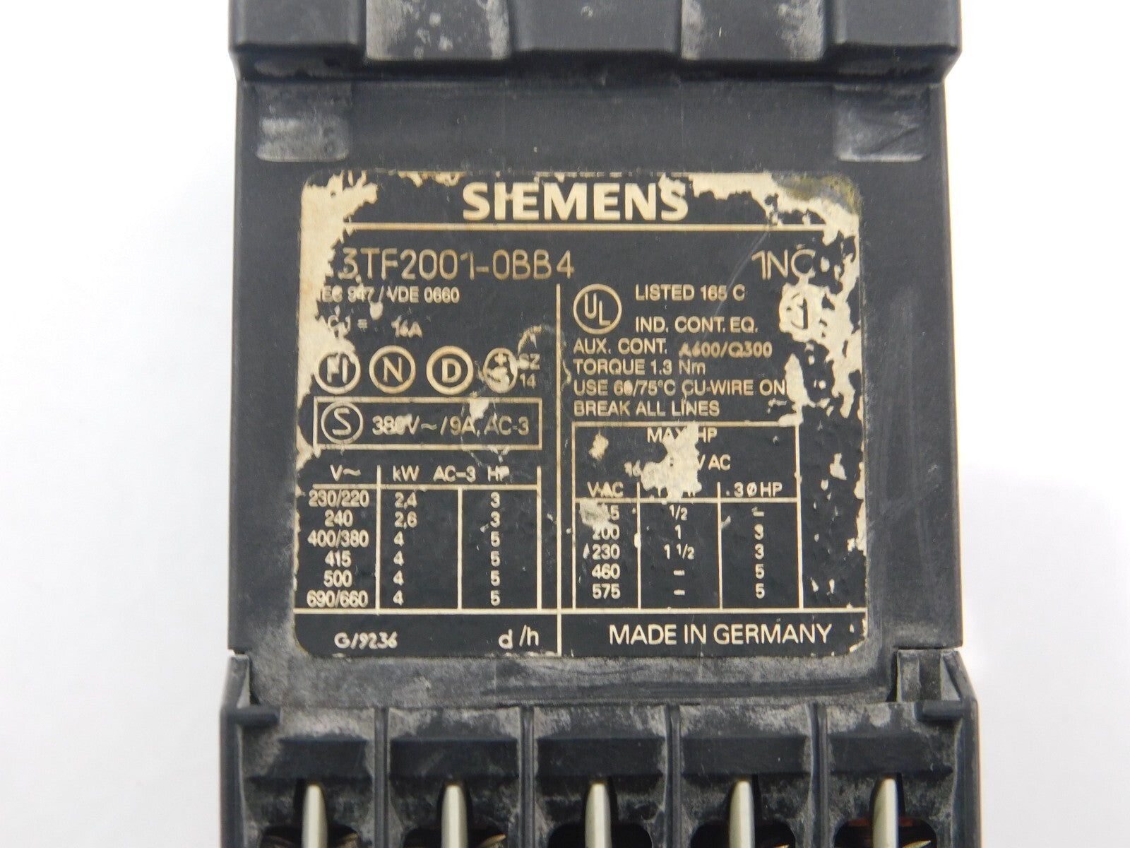 SIEMENS Schütz 3TF2001-0BB4 ** 4 Stück **