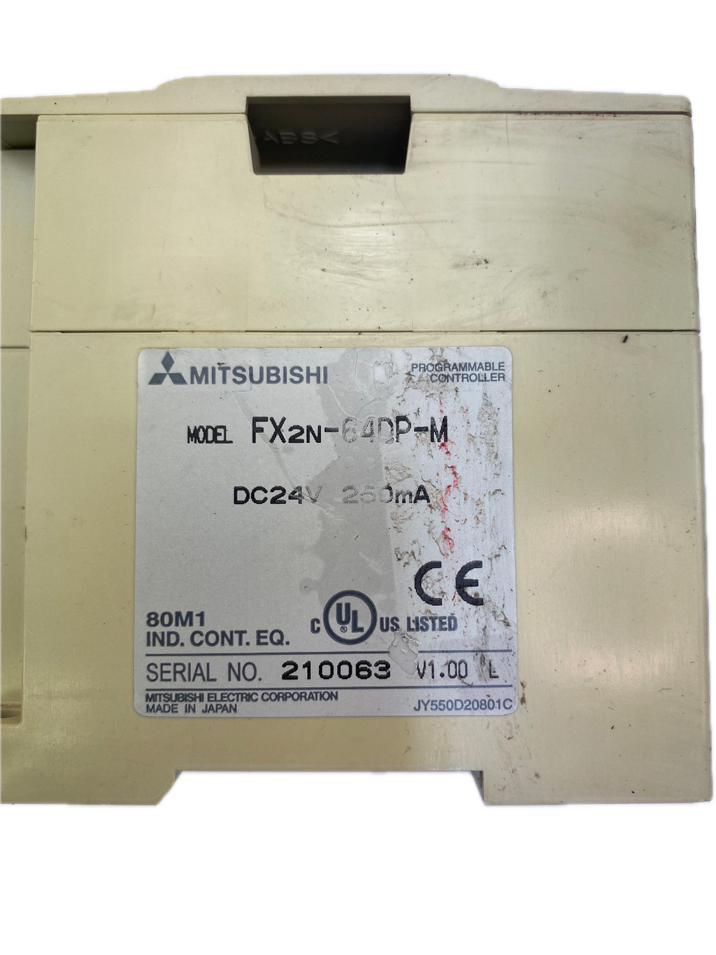 MITSUBISHI PROGRAMMABLE CONTROLLER MODEL FX2N-64DP-M. DC24V 250mA