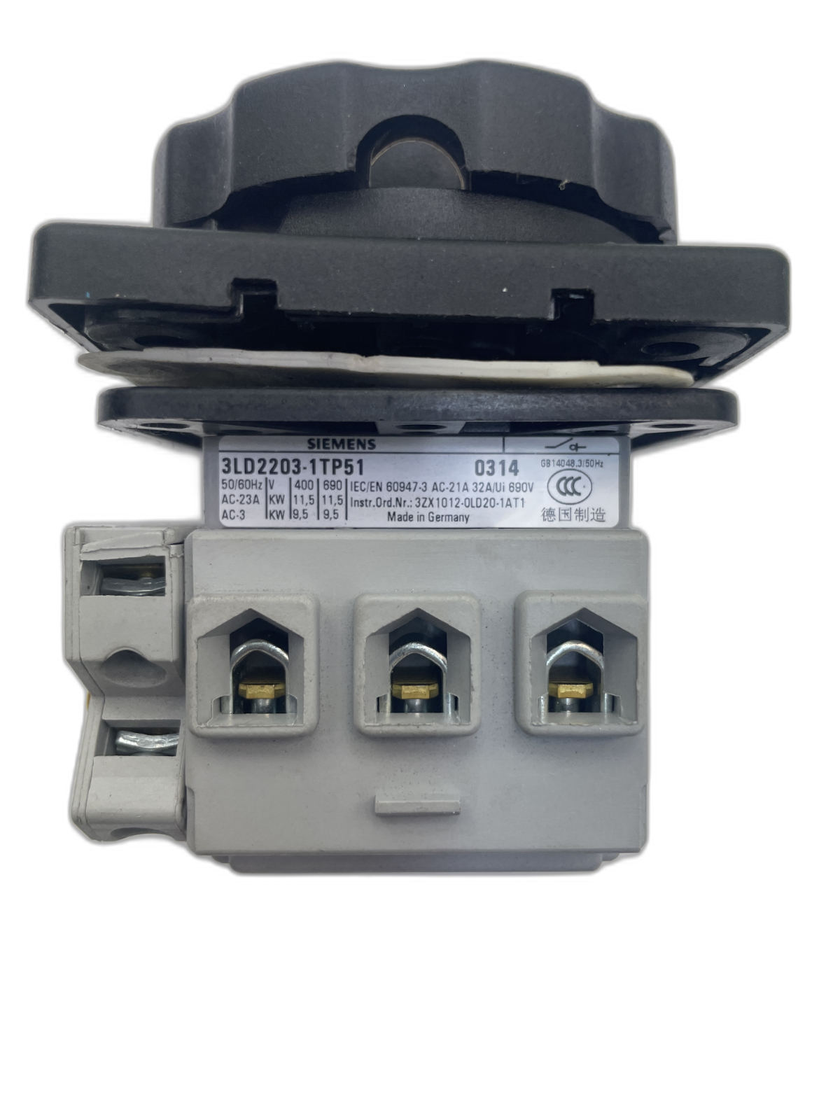 SIEMENS 3LD2203-1TP51  Hauptschalter Q1 mit Drehgriff