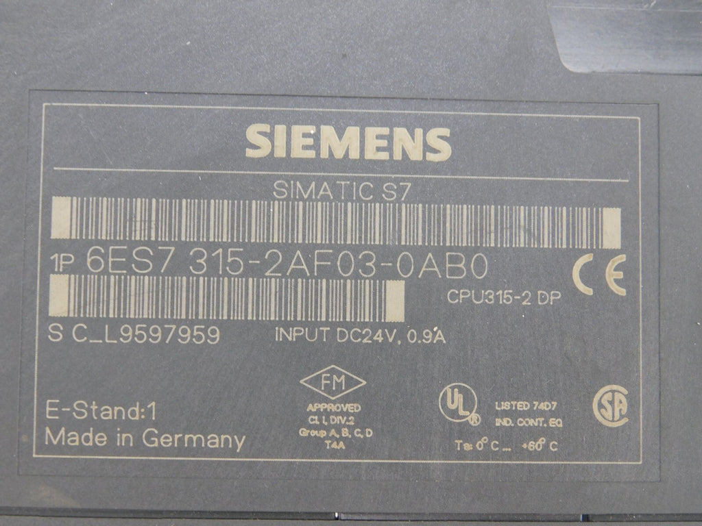 SIEMENS SIMATIC  S7  6ES7 315 2AF03-0AB0