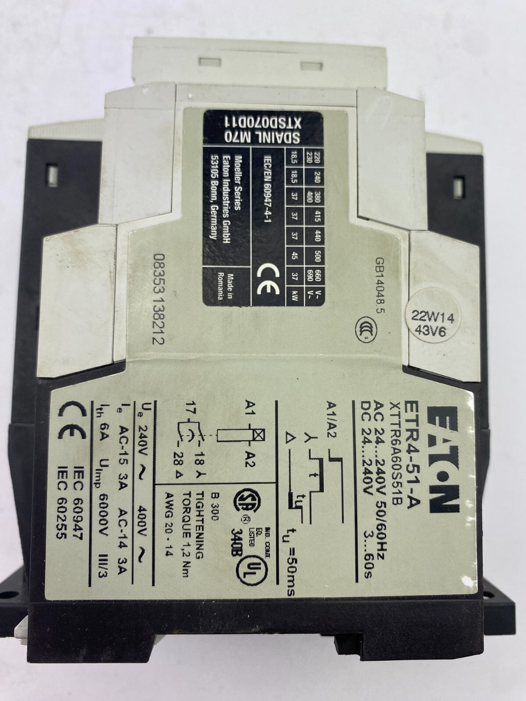EATON DIL M40 XCE040D + EATON ETR4-51-A