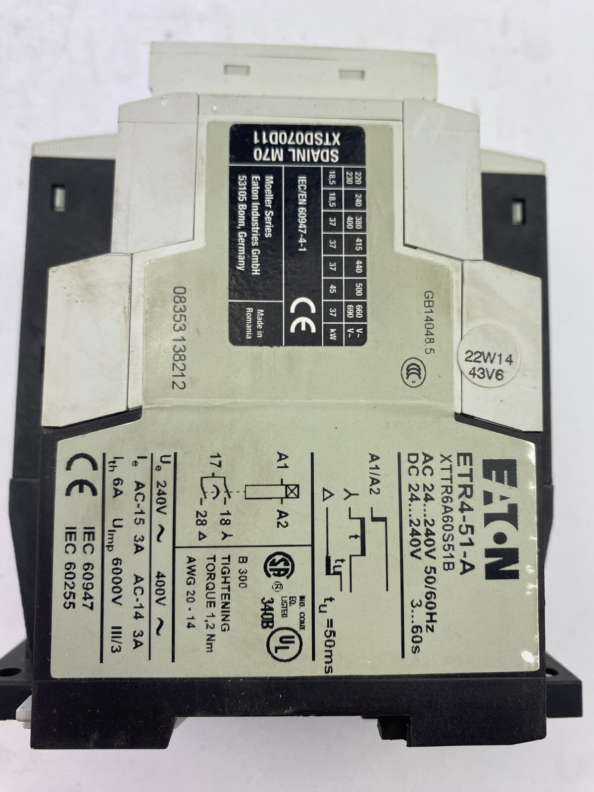 EATON DIL M40 XCE040D + EATON ETR4-51-A