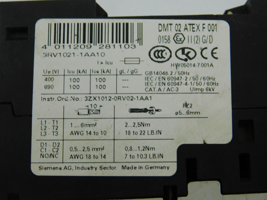 SIEMENS CLASS 10 3RV1021-1AA10