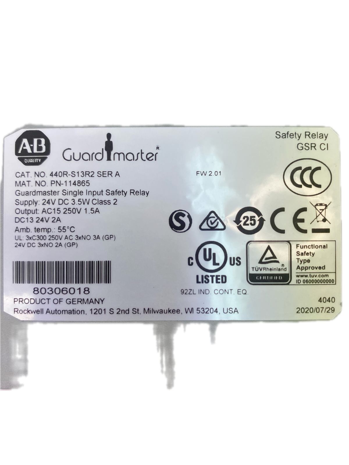 Allen-Bradley Guradmaster 440R-S13R2 SER A