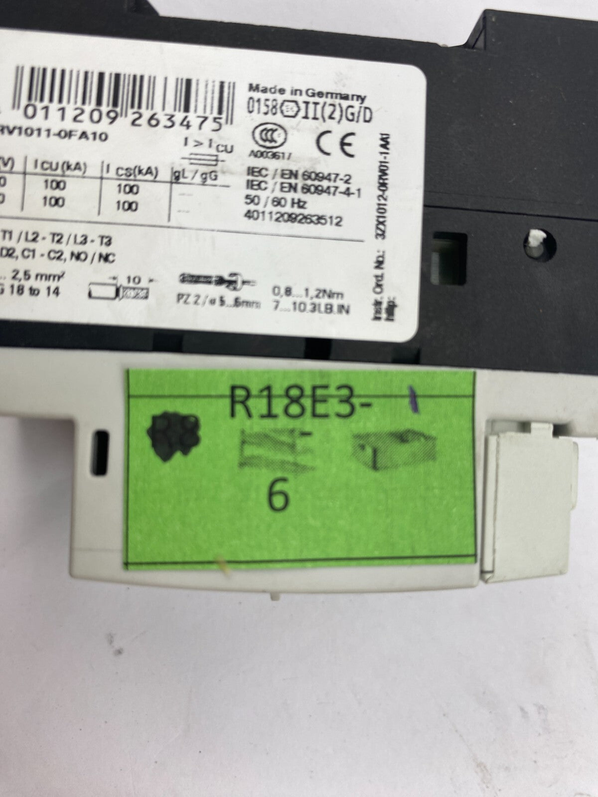 SIEMENS SIRIUS 3RV1011-0FA10 0,5A