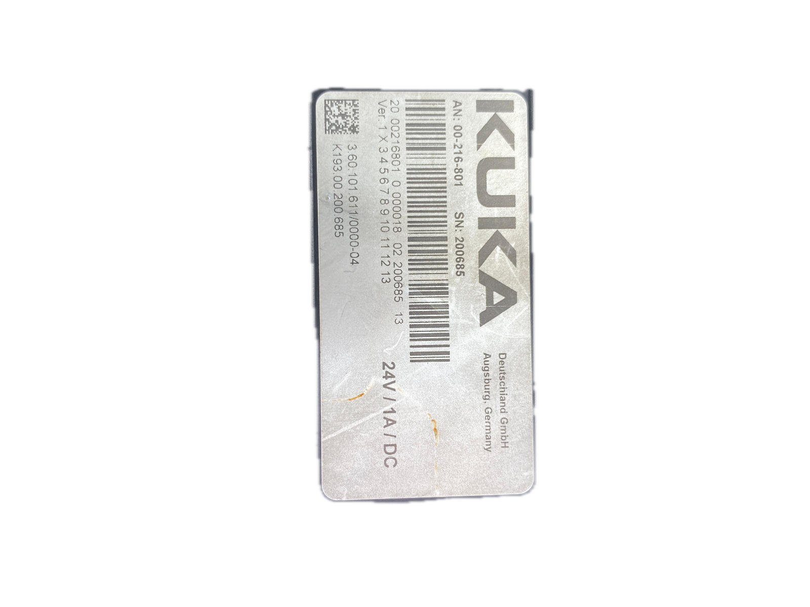 KUKA AN: 00-216-801 SN: 200685