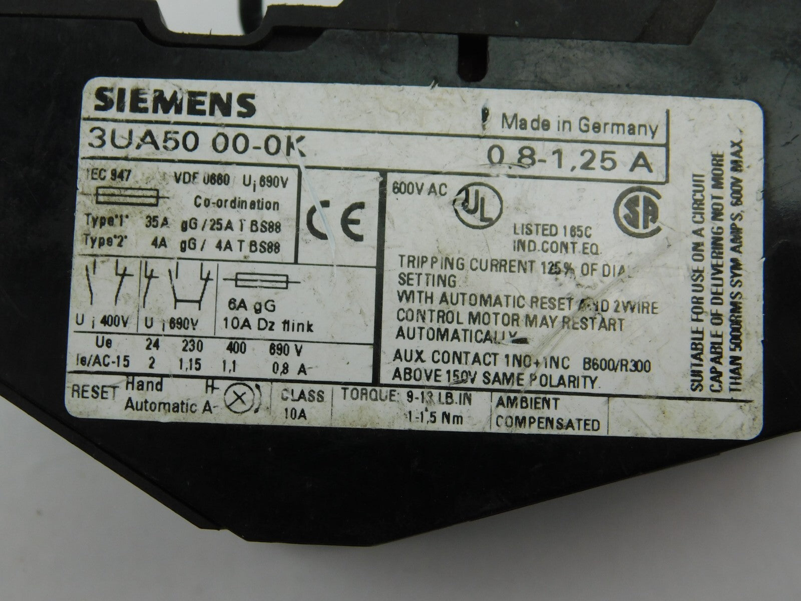 SIEMENS 3UA50 00-0K