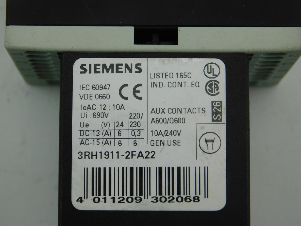 Siemens Schütz 3ZX1012-ORH11-1AA1 3RH1911-2FA22