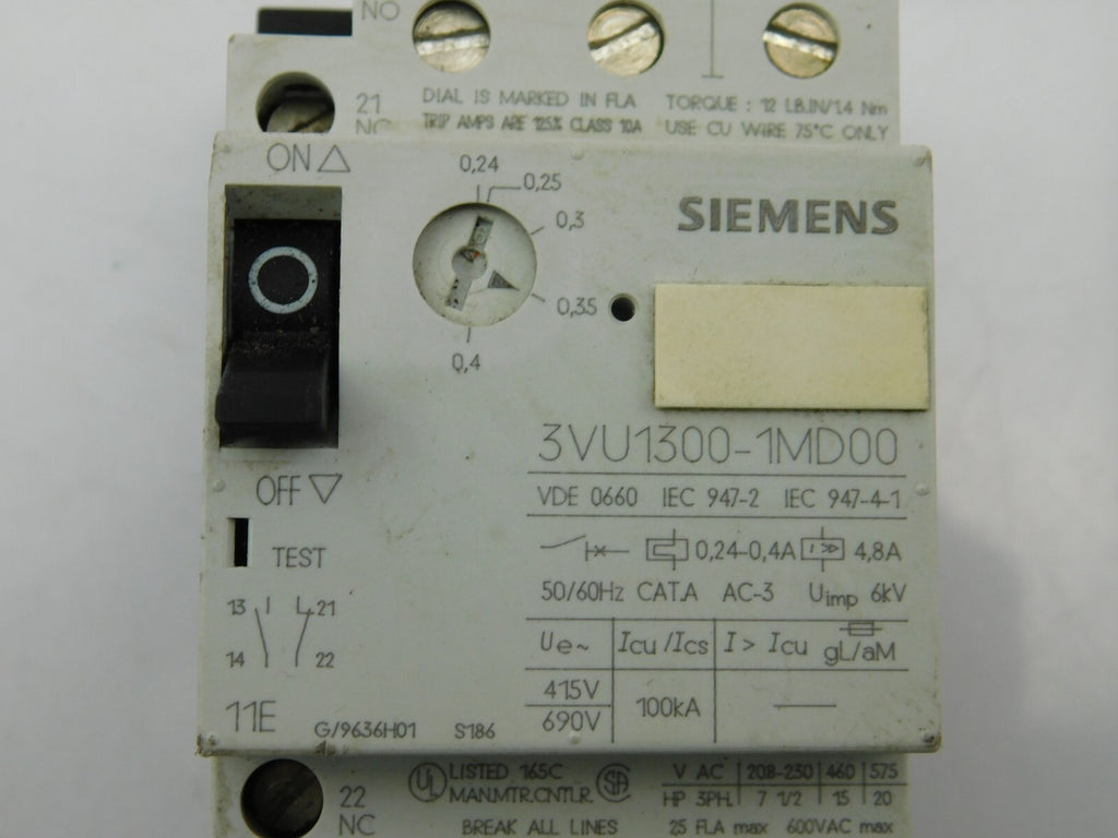 SIEMENS Leistungsschalter 3VU1300-1MD00