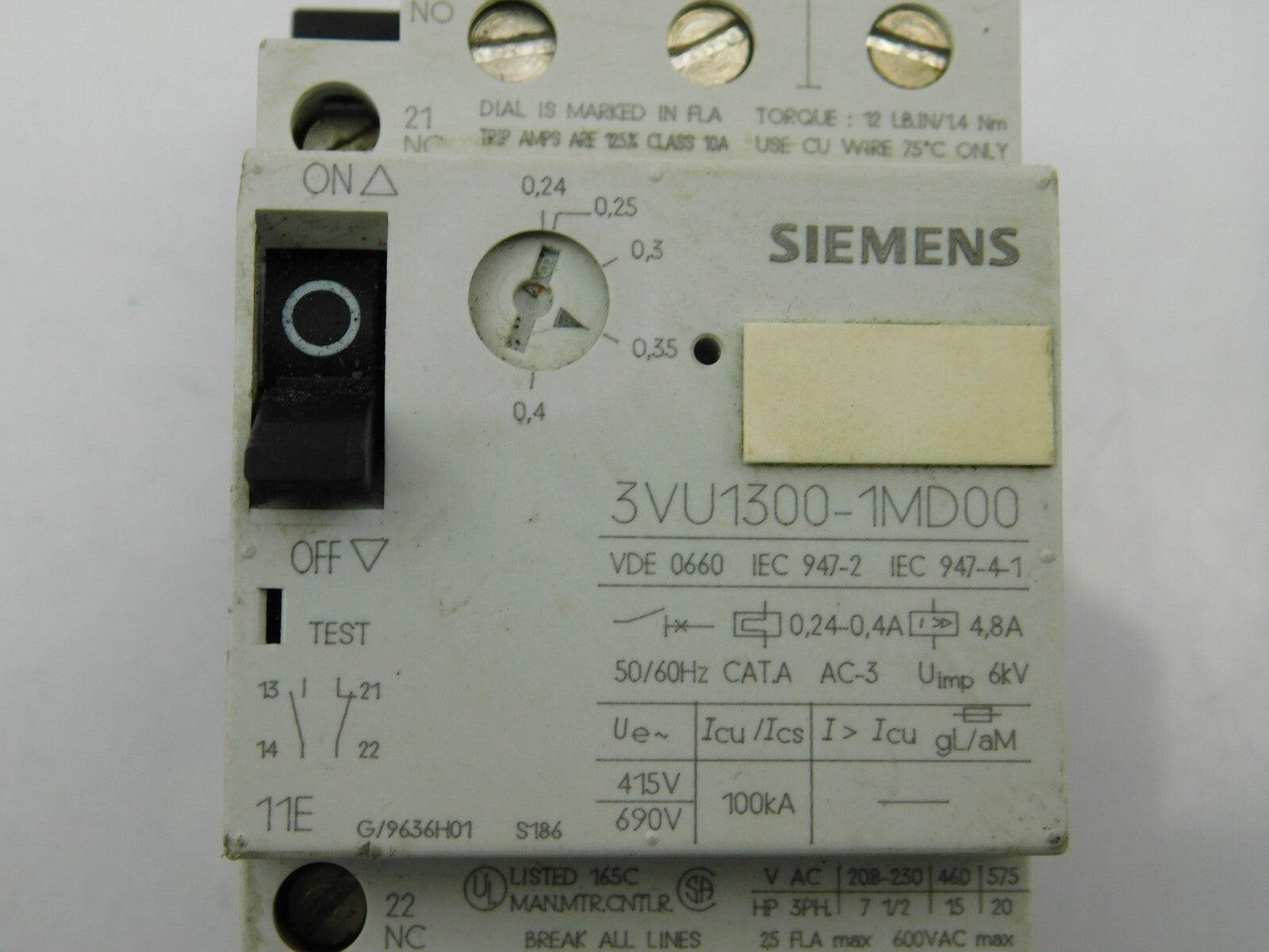 SIEMENS Leistungsschalter 3VU1300-1MD00