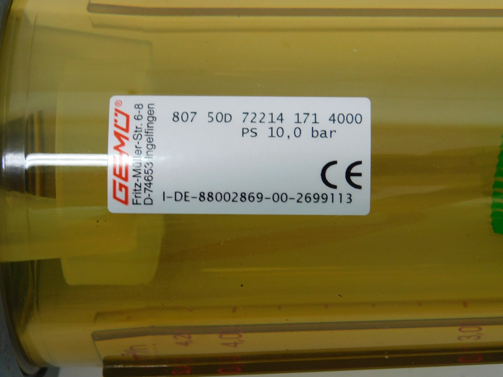 GEMÜ 807 50D 72214 171 4000 PS 10,0 bar I-DE-88002869-00-2699113 6-8
