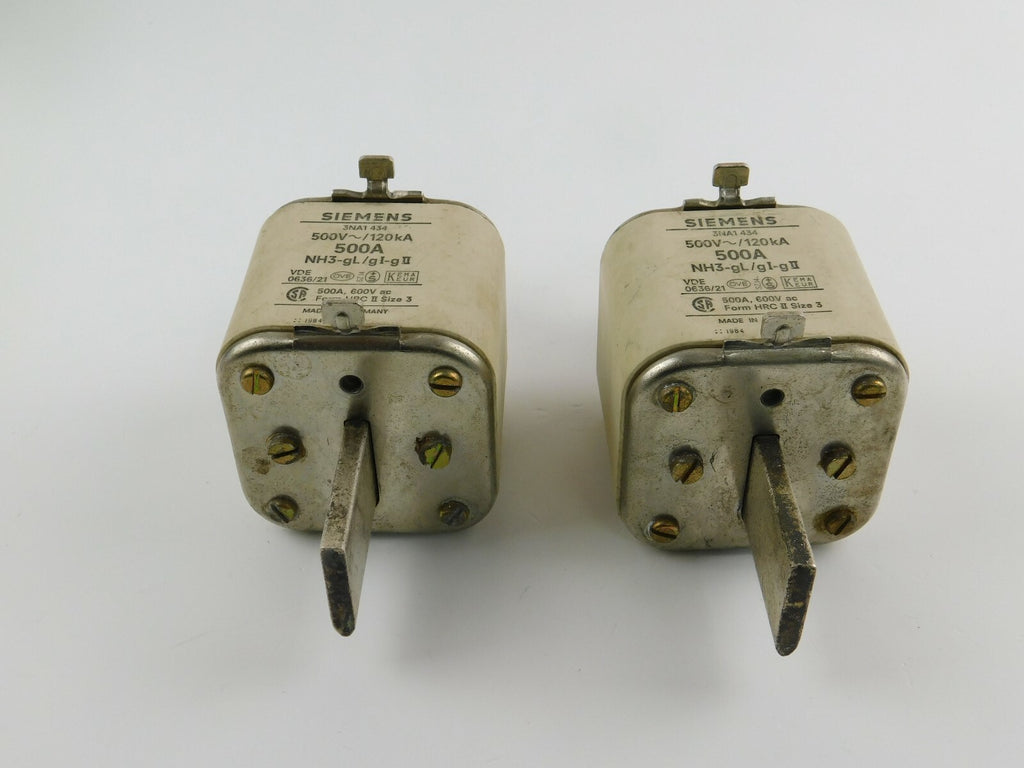 Siemens NH3-gL/gI-gII 500A 500V 3NA1 434  ** 2 Stück **