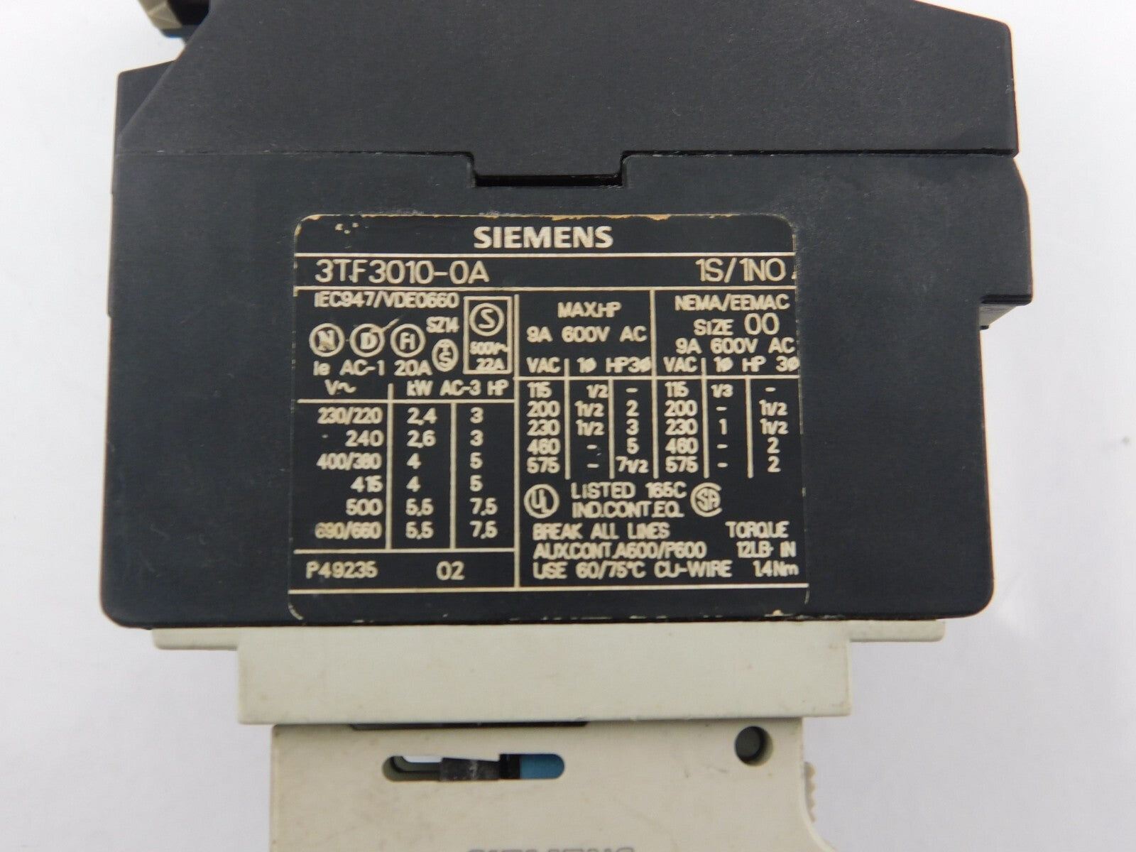 SIEMENS Schütz 3TF3010-0A 3TX4010-2A