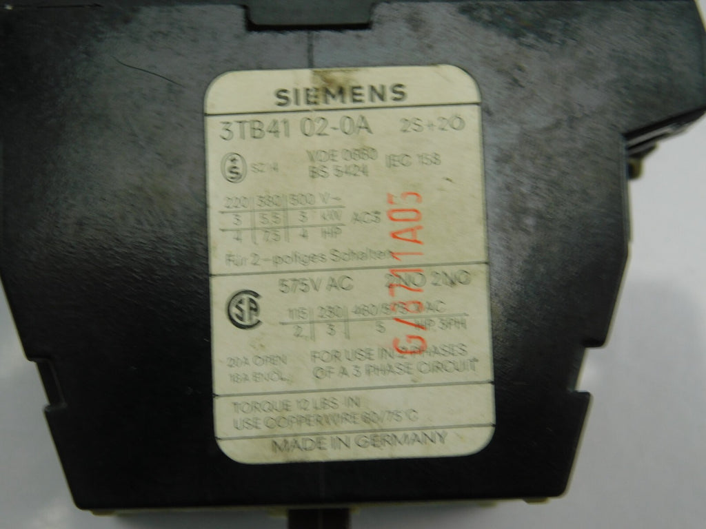 Siemens Schütz 3TB41 02-0A