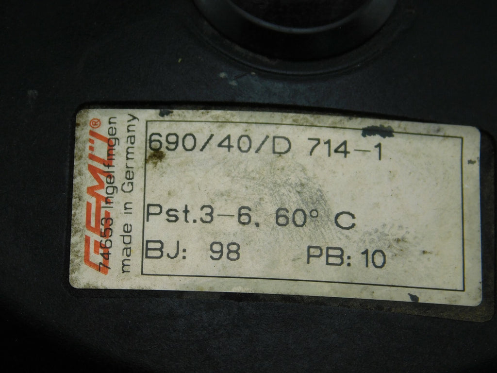 GEMÜ 690/40/D 714-1 3-6. 60 C BJ: 98 PB 10