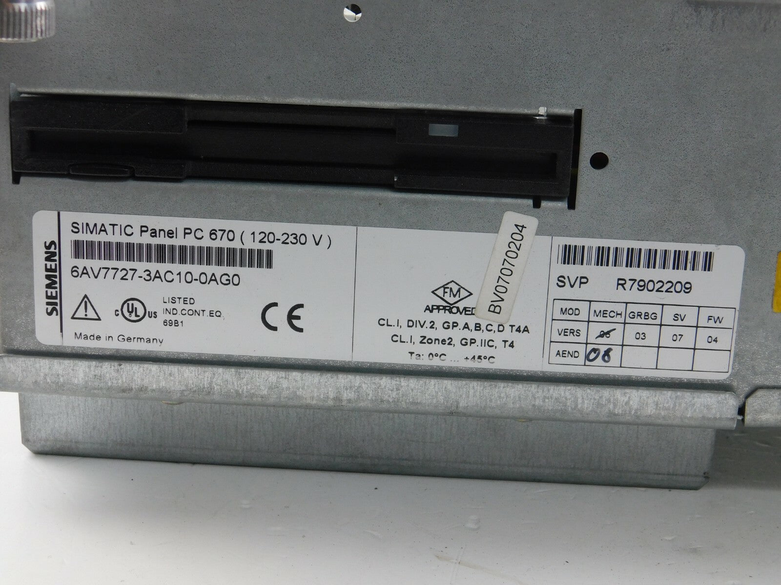 Siemens Panel PC 670 Siemens Panel PC 670 6AV7727-3AC10-0AG0