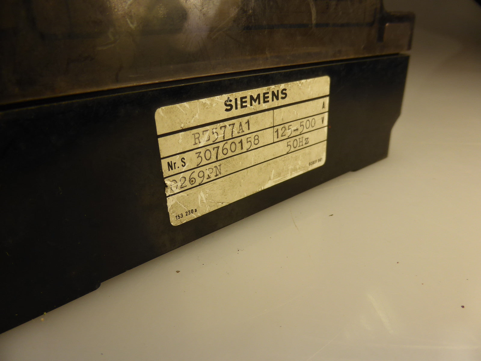 SIEMENS Isolationswächter RZ577A1; Nr.S: 30760158; 0269PN; 125-500V; 50Hz 