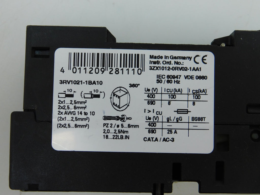 SIEMENS SIRIUS 3R 3RV1021-1BA10 Leistungsschalter