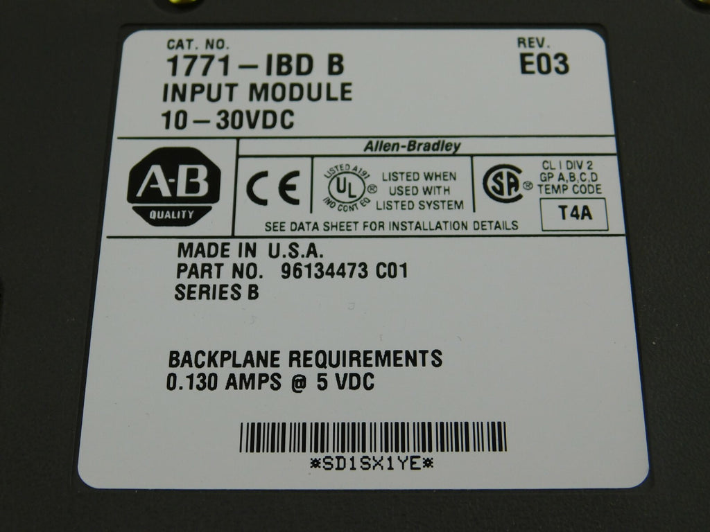 Allen Bradley CAT.NO.1771-IBD  B INPUT MODULE 10-30 VDC