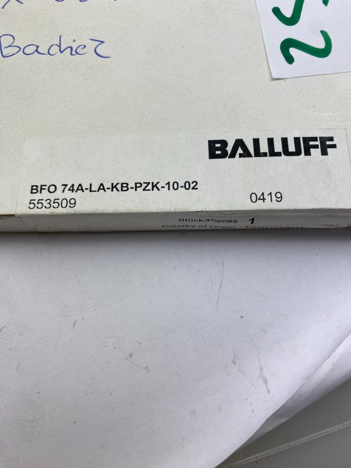 BALLUFF BFO 74A-LA-KB-PZK-10-02 553509