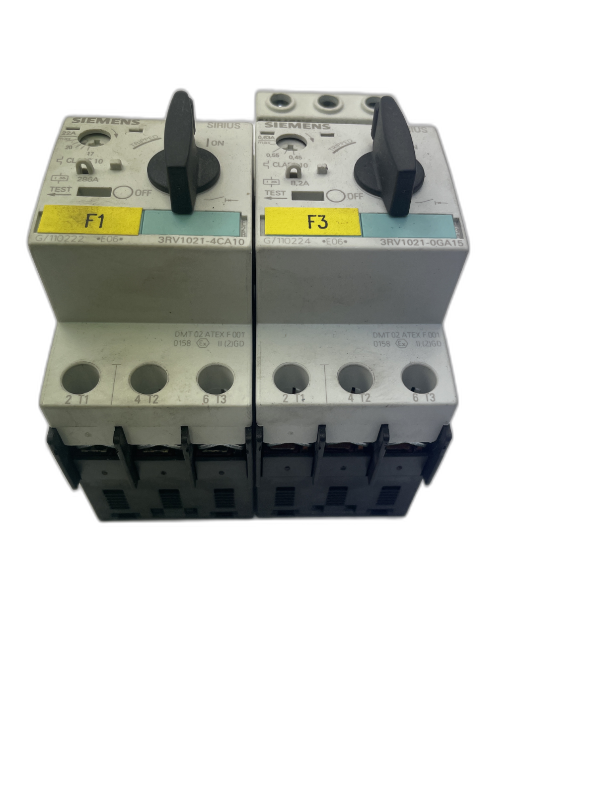 Siemens Sirius 3RV1021-4CA10 (F1) und 3RV1021-0GA15 (F3)