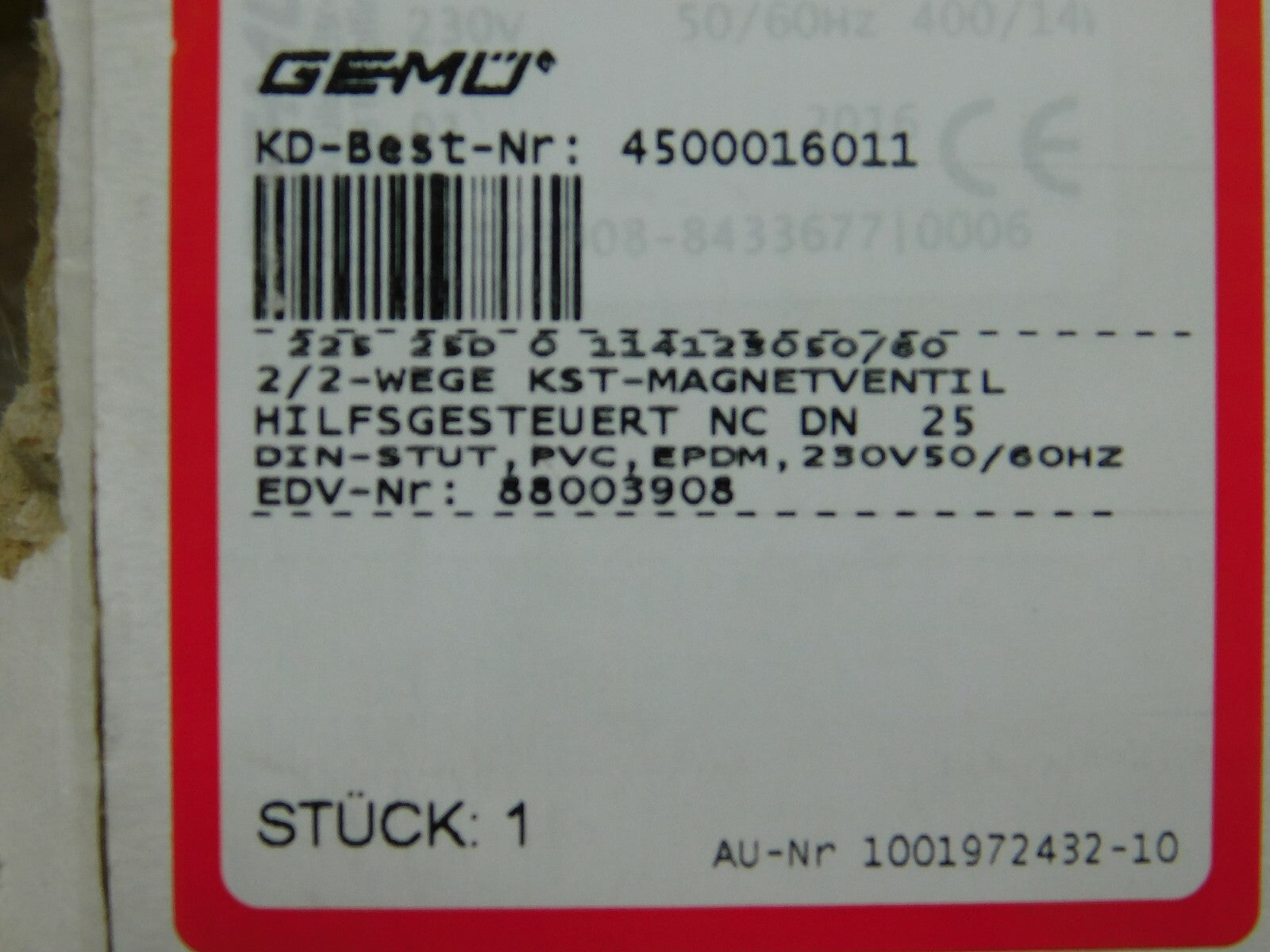 Gemü Magnetventil 225 25D 0 114123050/60    6 bar