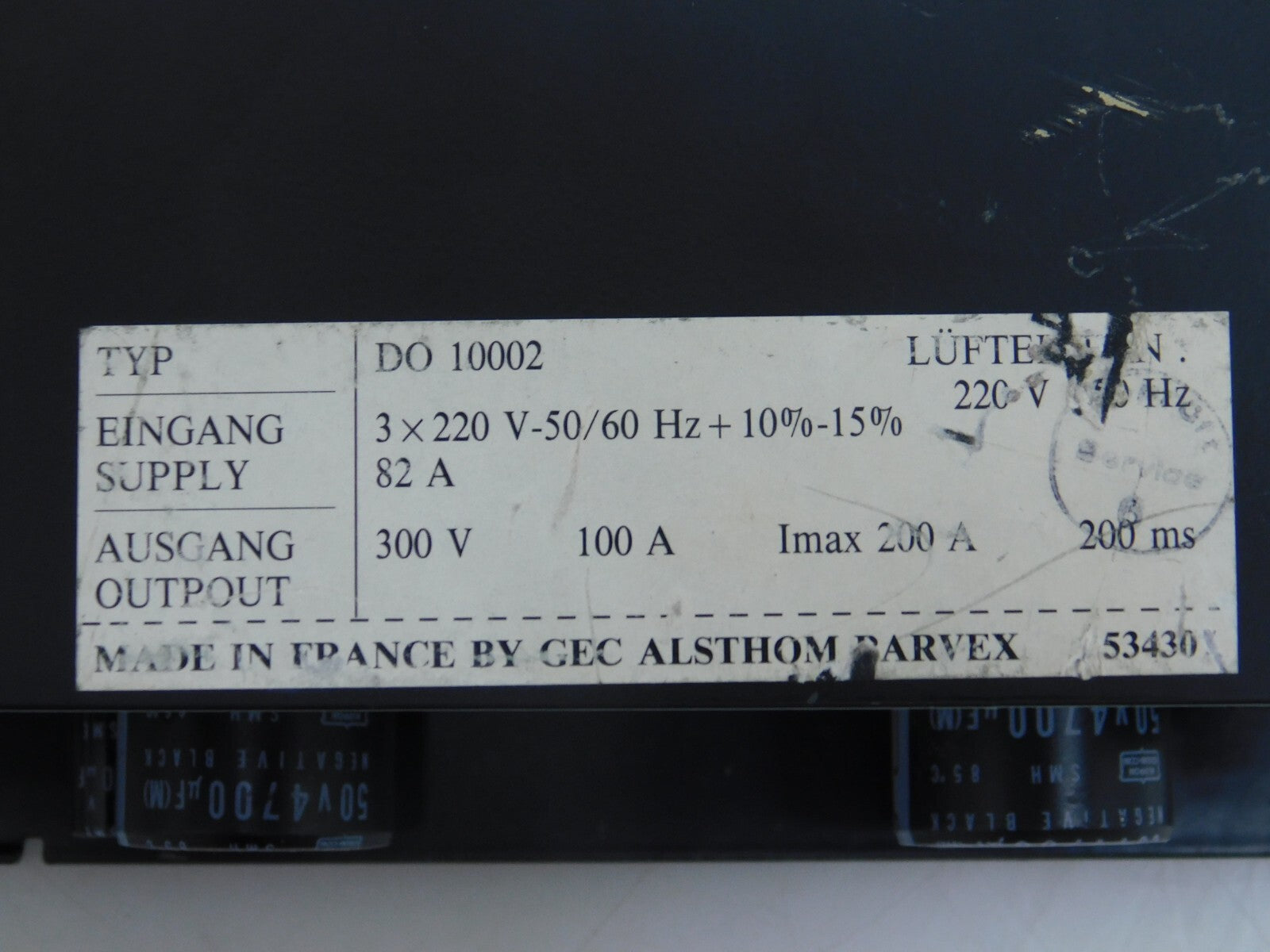 ABB Stromrichter PARVEX  ALSTHOM  DO 10002