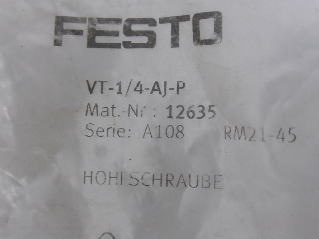 FESTO Hohlschraube VT-1/4-AJ-P 12635
