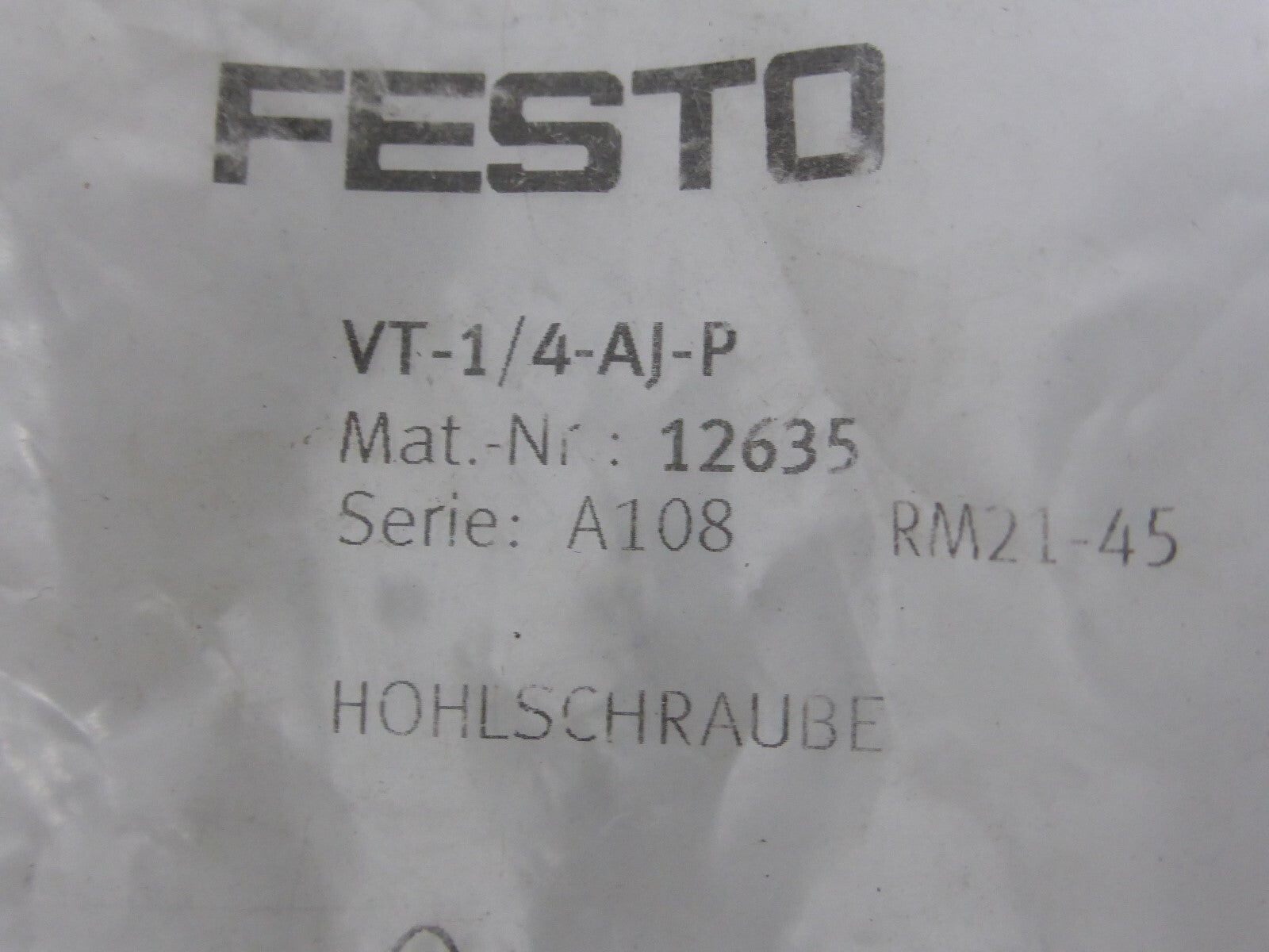 FESTO Hohlschraube VT-1/4-AJ-P 12635
