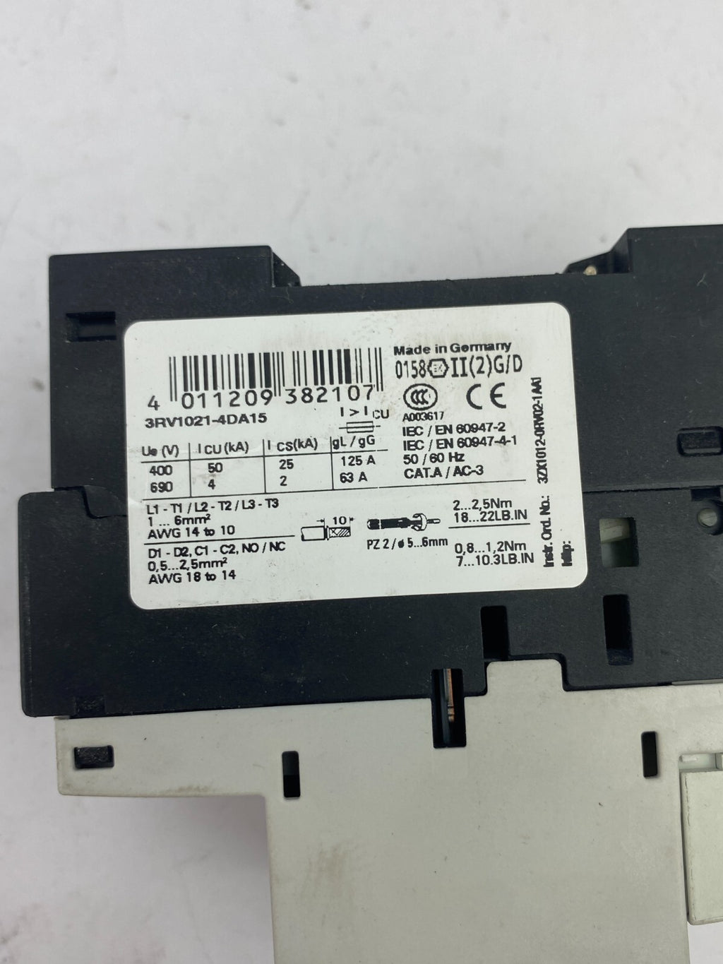 POSTEN...SIEMENS SIRIUS 3RV1021-4DA15 12A +3RV1021-4DA15 25A