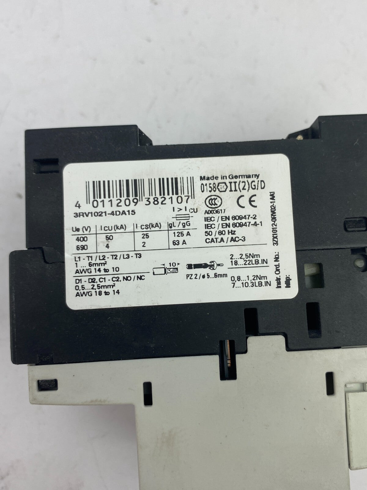 POSTEN...SIEMENS SIRIUS 3RV1021-4DA15 12A +3RV1021-4DA15 25A