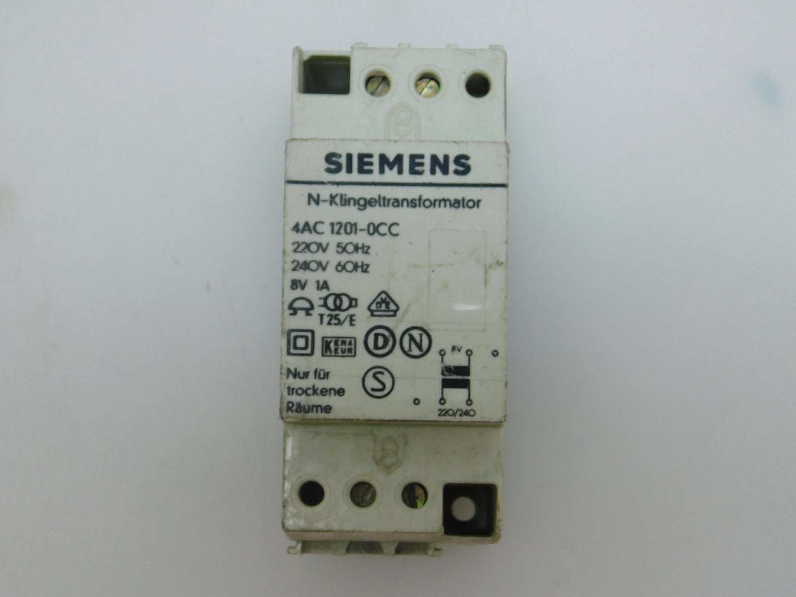 SIEMENS N-klingeltransformator 4AC 1201-0CC 220V 50HZ 240V 60HZ