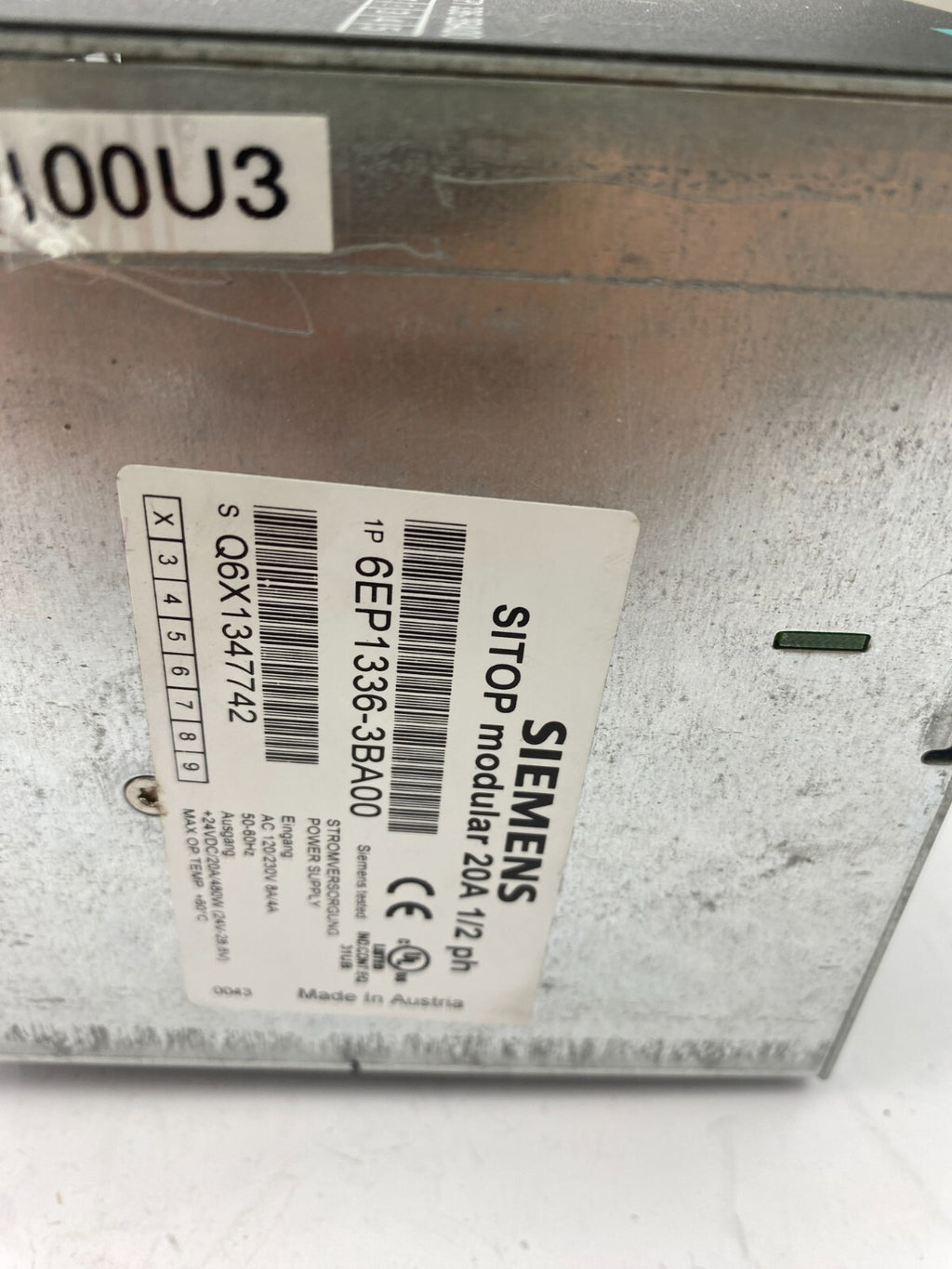 SIEMENS SITOP modular 20A 1/2 ph 6EP1336-3BA00