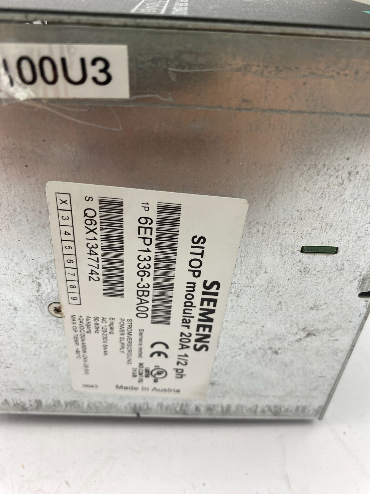 SIEMENS SITOP modular 20A 1/2 ph 6EP1336-3BA00