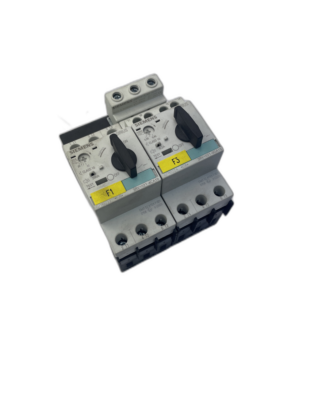Siemens Sirius 3RV1021-4CA10 (F1) und 3RV1021-0GA15 (F3)