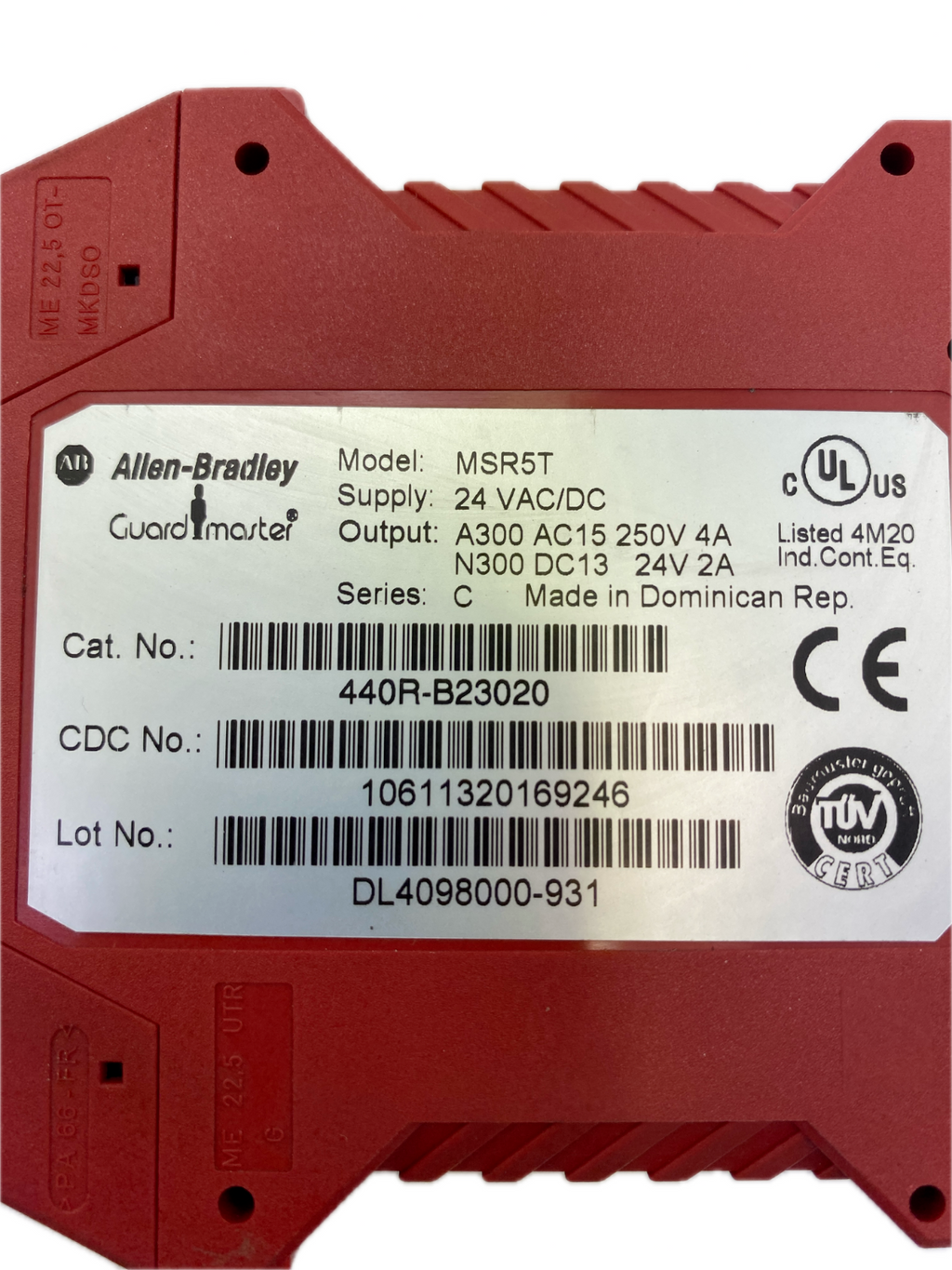 Allen-Bradley  Guardmaster Model: MSR5T Supply: 24 VAC/DC