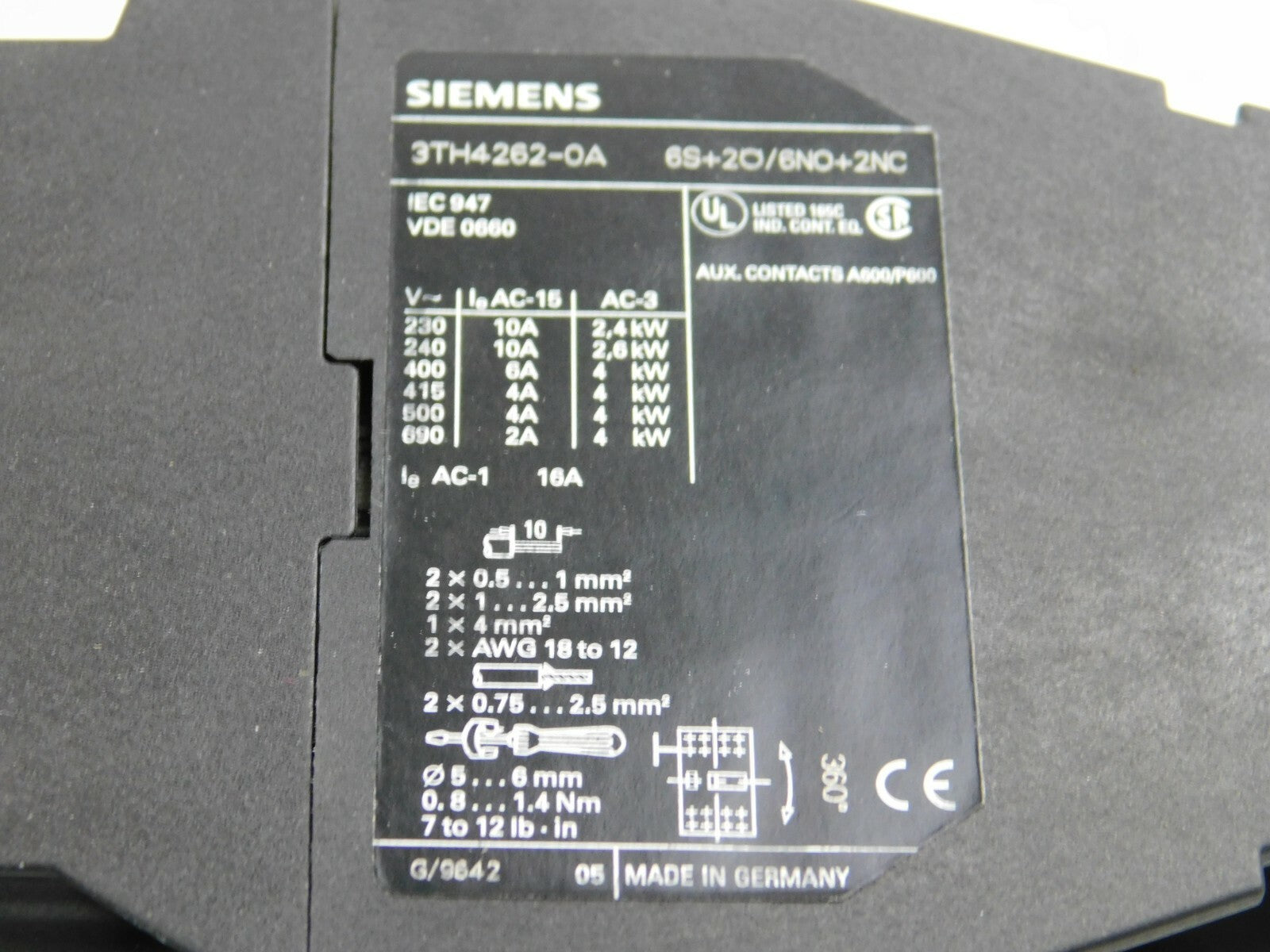 Siemens Schütz 3TH42 62-0AB0 230V 50 Hz