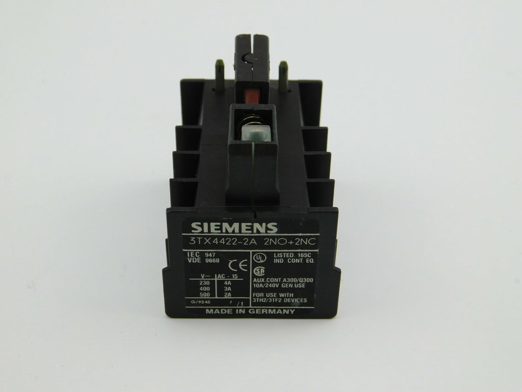 SIEMENS 3TX4422-2A 2NO 2NC Hilfskontaktblock ** 2 Stück **