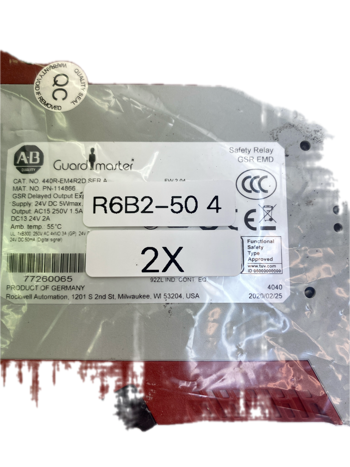 Allen-Bradley  Guardmaster CAT. NO. 440R-EM4R2D SER A MAT. NO. PN-114866 GSR