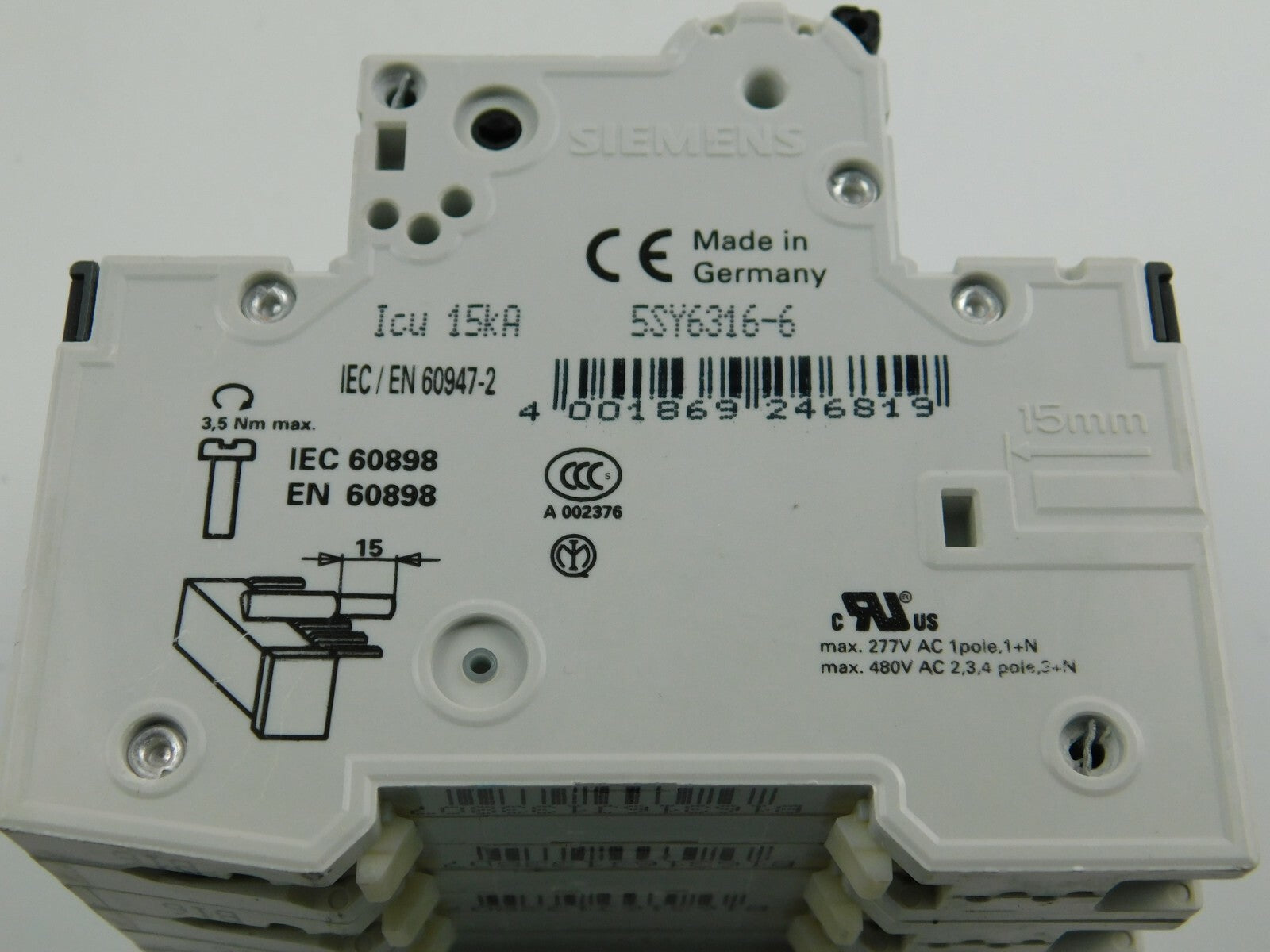 Siemens  Leitungsschutz 5SY63 MCB B16 400 V ** 2 Stück **
