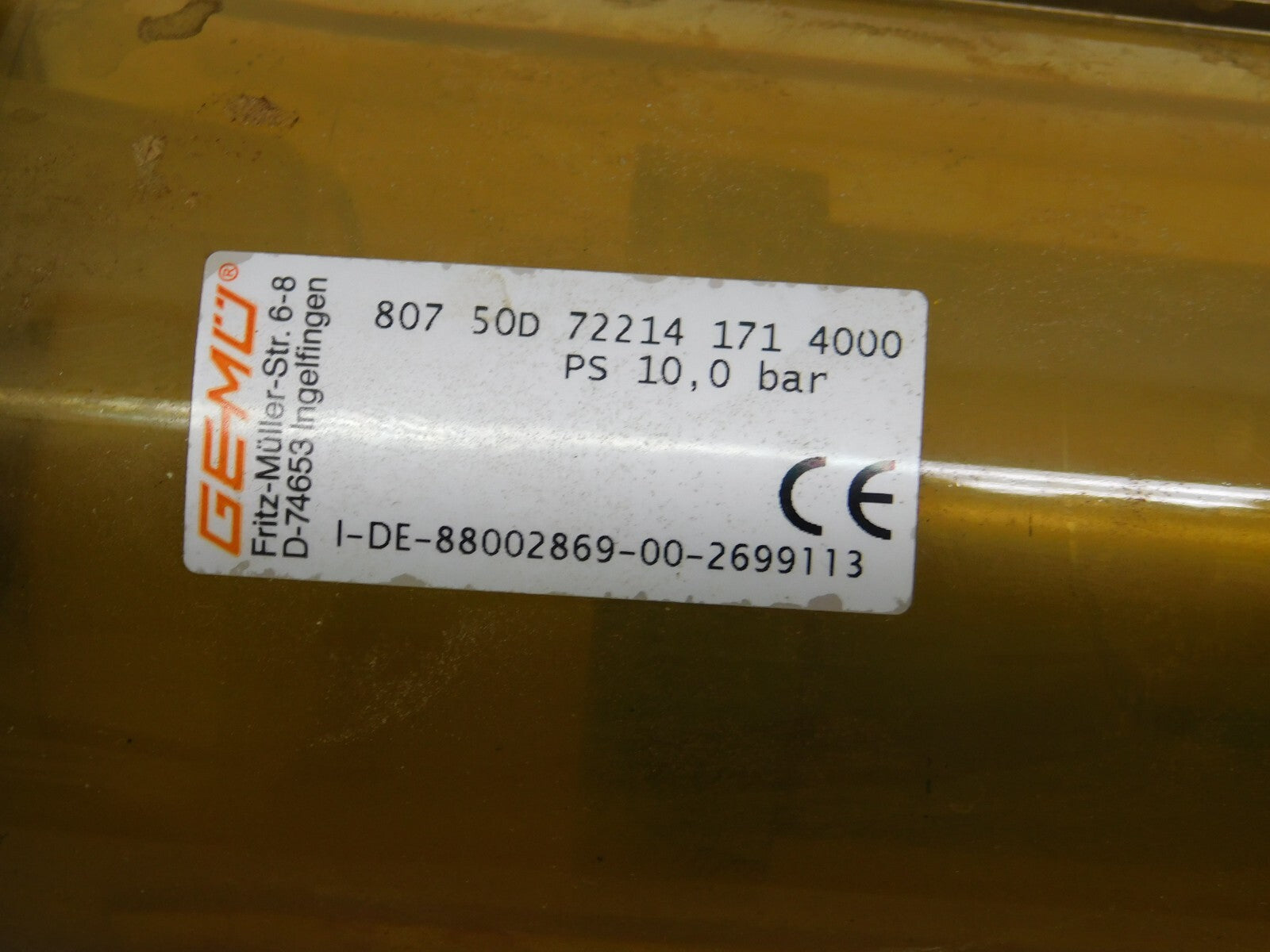 GEMÜ 807 50D 72214 171 4000 PS 10,0 bar I-DE-88002869-00-2699113