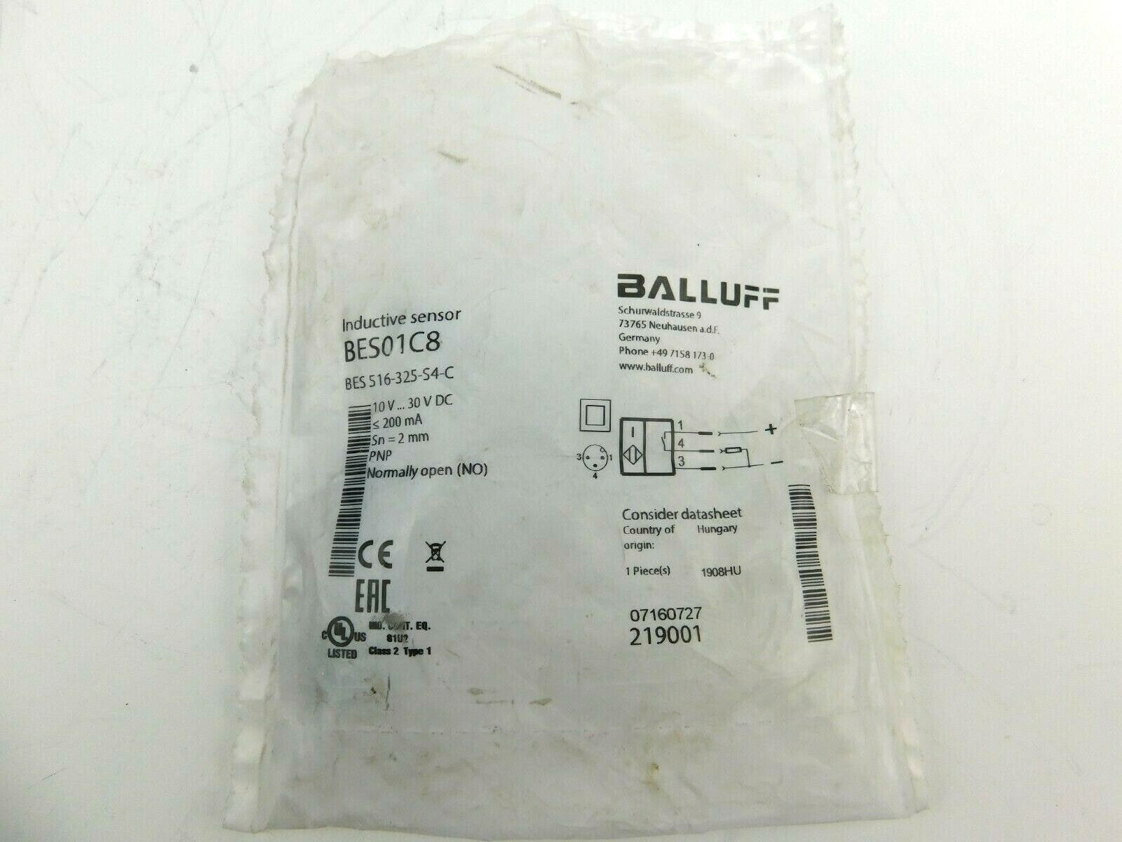 BALLUFF Inductive Sensor BES01C8 BEs 516-325-54 C 219001