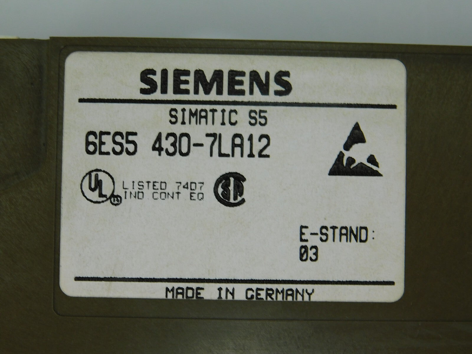 SIEMENS SIMATIC S5 6ES5 430-7LA12