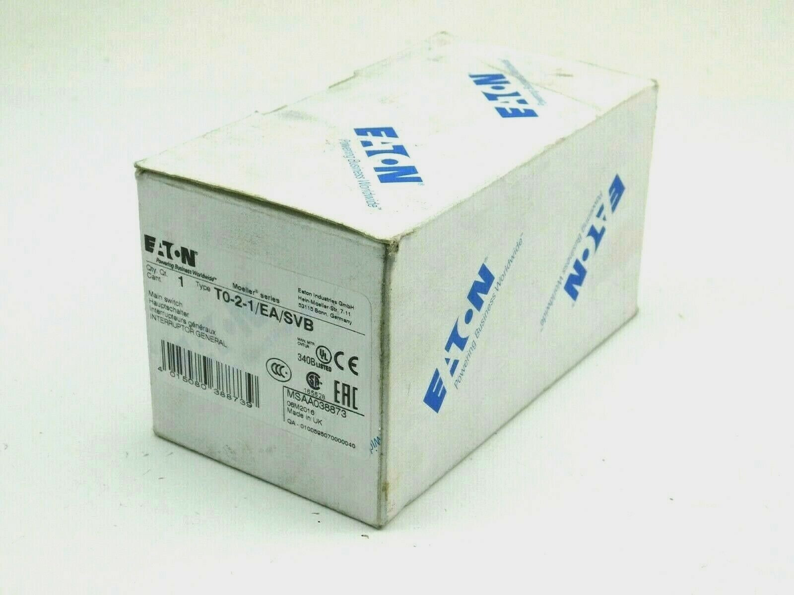 EATON Hauptschalter T0-2-1/EA/SVB 038873